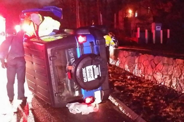 Overturned-car