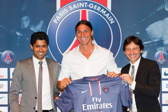 hi res 148526582 nasser al khelaifi and leonardo nascimento de araujo crop north