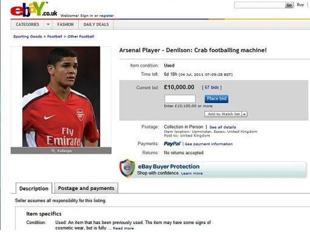 Ο Ντενίλσον στο e-bay!