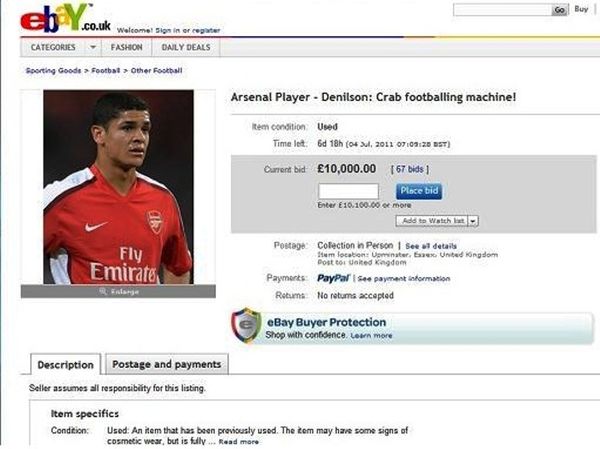 Ο Ντενίλσον στο e-bay!