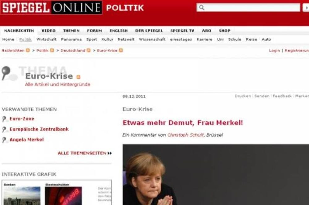 Spiegel: «Aσχημοι Γερμανοί», «επικίνδυνη» καγκελάριος 