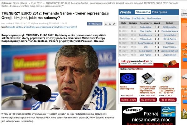 Αφιέρωμα των Πολωνών σε Σάντος