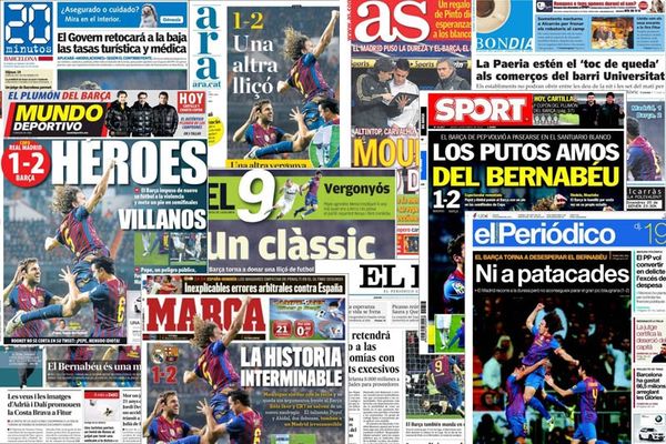 «Γλεντάνε» τη Ρεάλ τα πρωτοσέλιδα των Ισπανών! (photos)