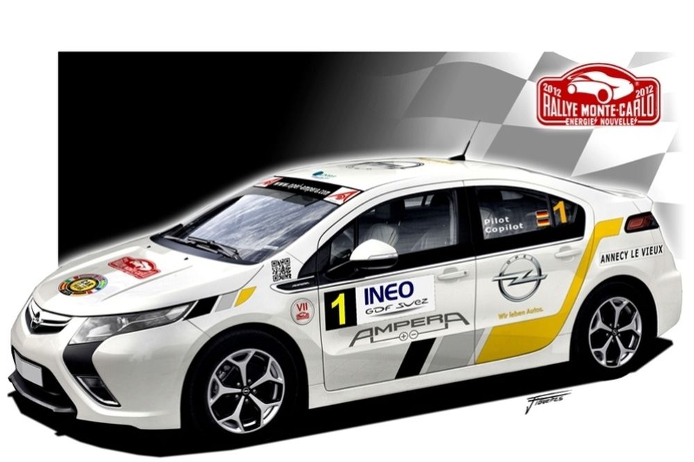 Το Opel Ampera στο Ράλι Μόντε Κάρλο