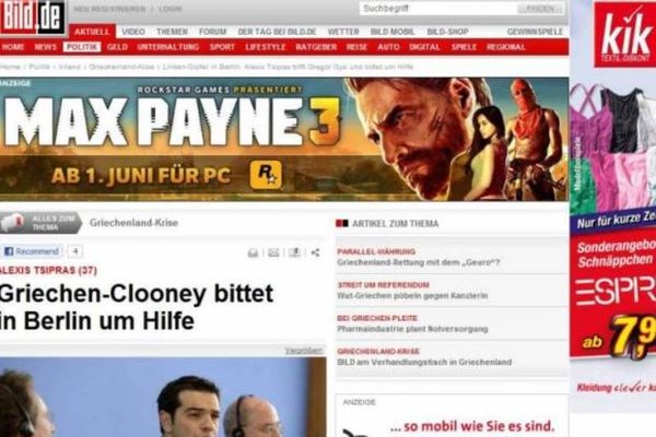 Bild: Ο Έλληνας Clooney ζητά τη βοήθεια του Βερολίνου 