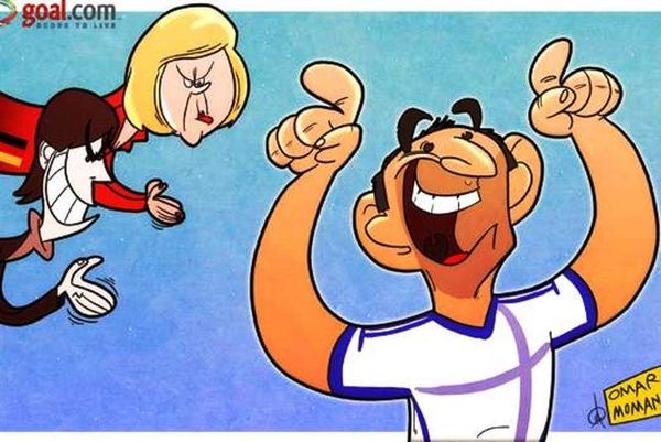 Euro 2012: Σκίτσο ο ήρωας Καραγκούνης με τη... Μέρκελ και τον Λεβ