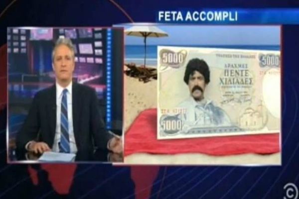 The Daily Show: Διάλογος με ένα πεντοχίλιαρο για τις ελληνικές εκλογές 