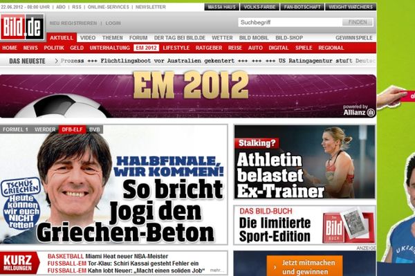 Euro 2012: «Bild»: «Αντίο Έλληνες, ημιτελικά ερχόμαστε»