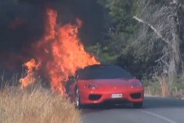 Στις φλόγες η Ferrari του Μπανέγκα (video)