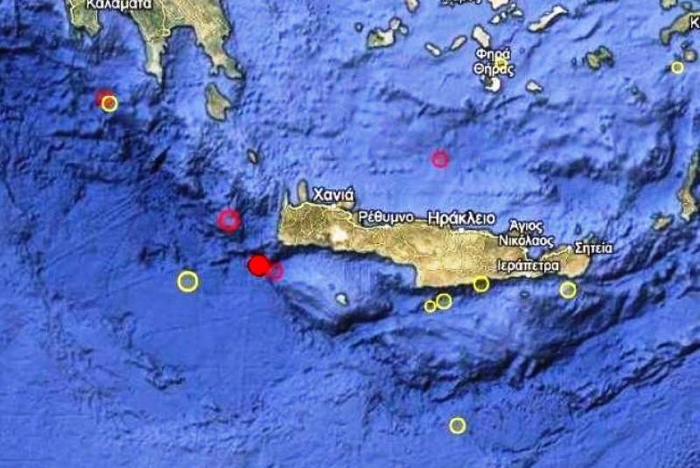 Σεισμός 4,3 Ρίχτερ νοτιοδυτικά των Χανίων