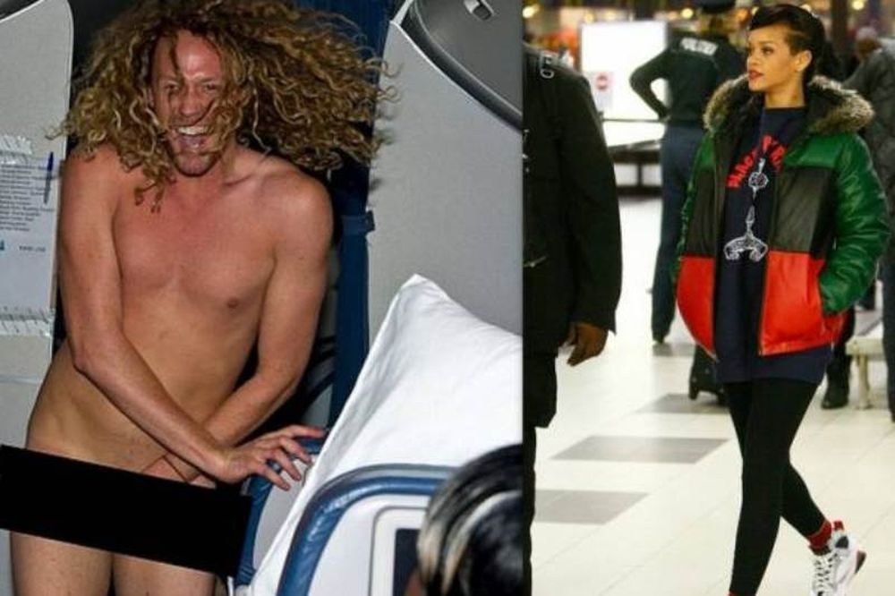 Εμφανίστηκε γυμνός σε αεροπλάνο, διαμαρτυρόμενος για τη Rihanna! (φωτό)