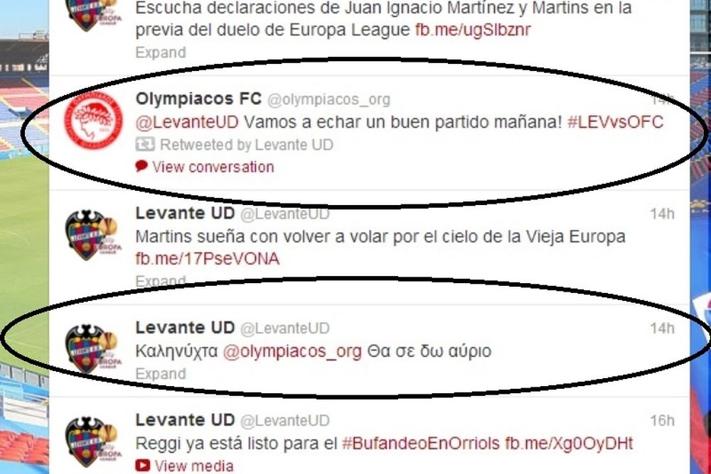 Λεβάντε - Ολυμπιακός: Η ανταλλαγή ελληνοϊσπανικών ευχών στο twitter!