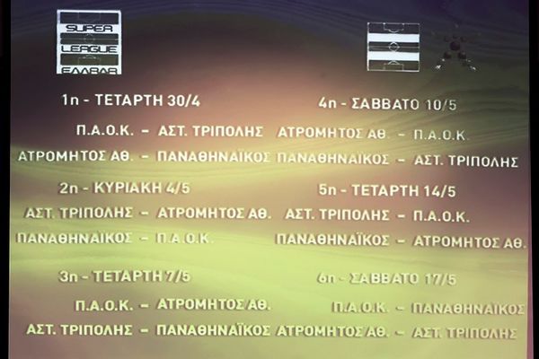 Super League: Το πρόγραμμα των πλέι οφ