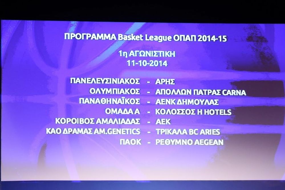 Basket League ΟΠΑΠ: Το πλήρες πρόγραμμα του πρωταθλήματος