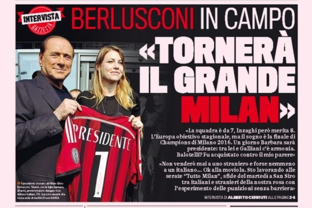 Μπερλουσκόνι: «Θέλω την Μίλαν στο τελικό του Τσάμπιονς ΛΙγκ»