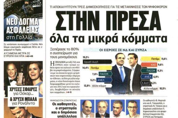 Τα πρωτοσέλιδα του πολιτικού Τύπου της Τρίτης (13/1)