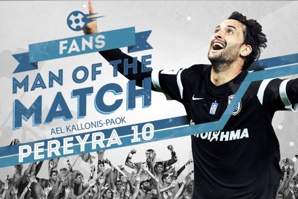 ΠΑΟΚ: Fans Man of the Match ο Περέιρα με Καλλονή