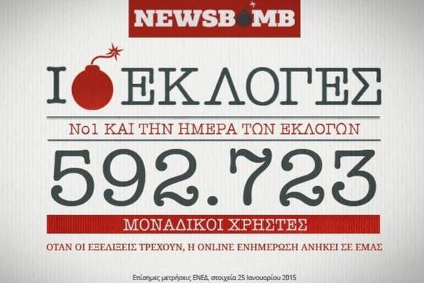 To Newsbomb.gr κορυφαίο και … αυτοδύναμο την ημέρα των εκλογών!