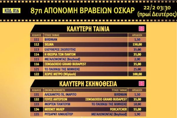 Το «Πάμε Στοίχημα» πάει στα Oscar!