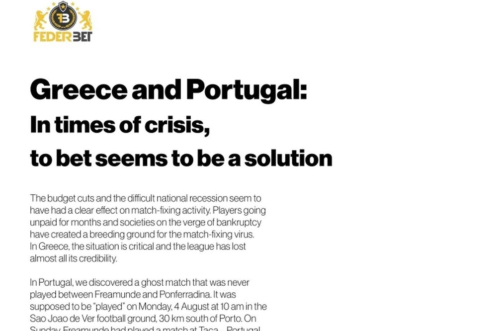 Federbet: 20 εκατ. ευρώ τζίρος, 4 εκατ. ευρώ για στήσιμο στα ελληνικά παιχνίδια!