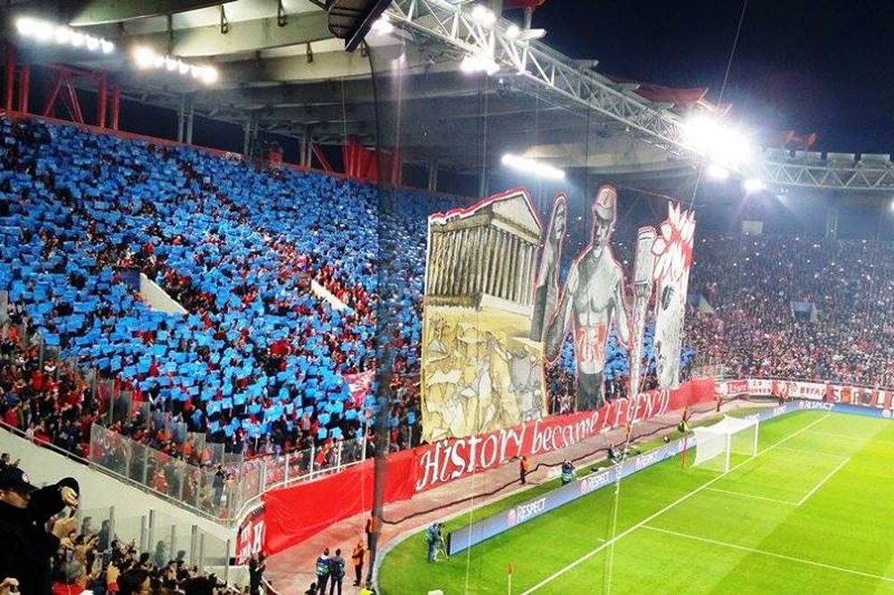 Το κορεό των οπαδών του Ολυμπιακού με την Ντιναμό (photos+video)