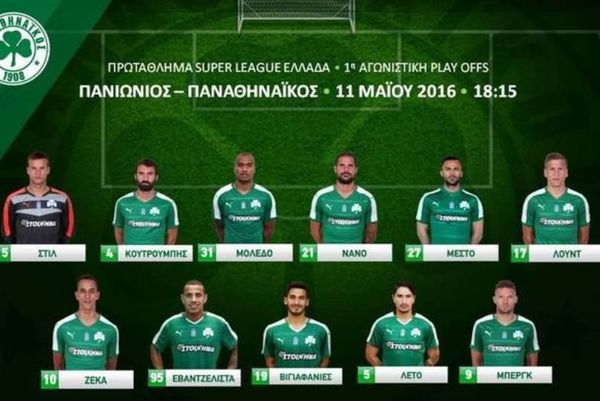 Η ενδεκάδα του Παναθηναϊκού στη Νέα Σμύρνη