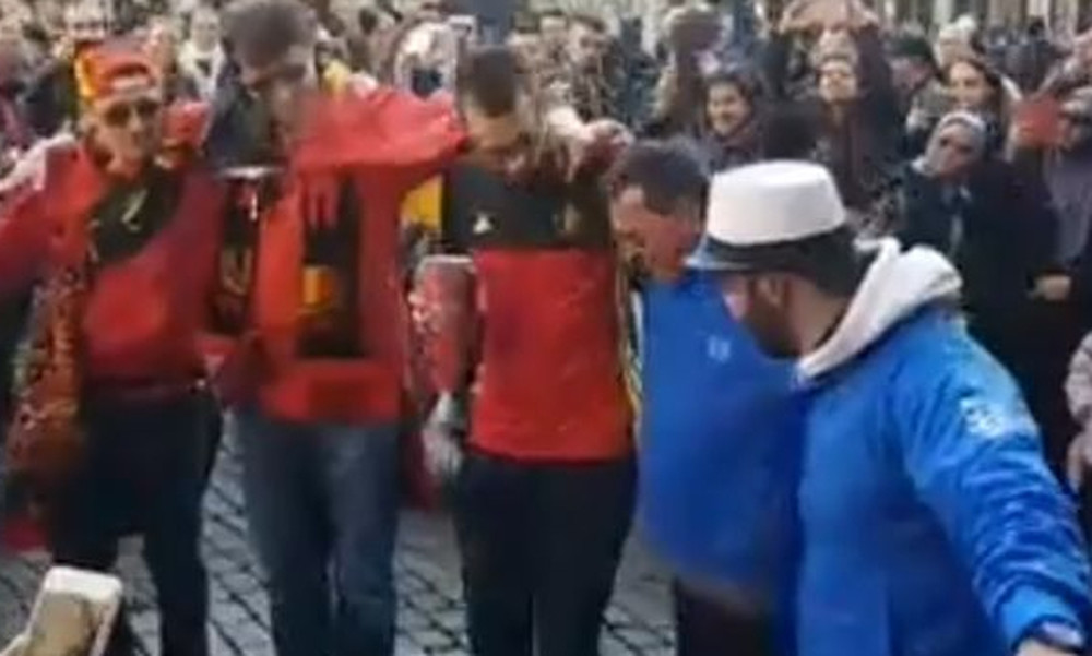 Βέλγιο-Ελλάδα: Έλληνες και Βέλγοι οπαδοί χόρεψαν συρτάκι στις Βρυξέλλες (video)