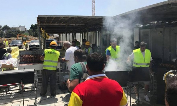 ΑΕΚ: Μπάρμπεκιου στο εργοτάξιο της «Αγιά Σοφιάς