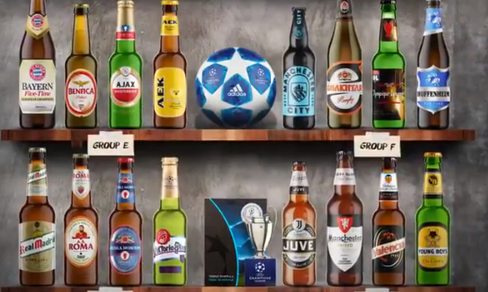 Πώς θα ήταν οι 32 ομάδες του Champions League αν ήταν μπουκάλια μπίρας; (vid)