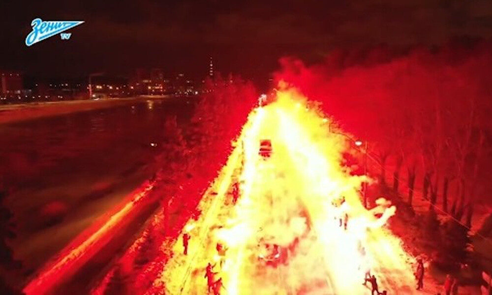 Απίστευτοι οπαδοί: Με... -8 βαθμούς «έκαψαν» την πόλη για να περάσει το πούλμαν! (video+photos)