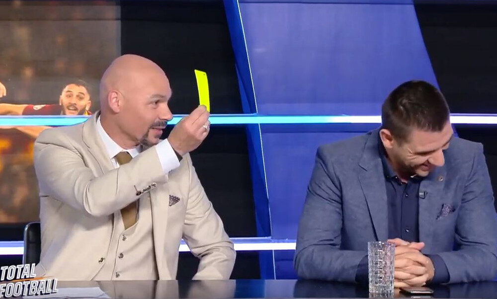 Τρομερά πράγματα: Ο Κάκος έβγαλε κίτρινη κάρτα στον Κατσουράνη on air! (video)