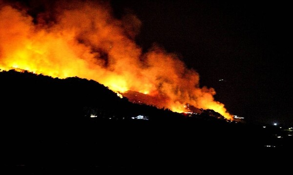 Φωτιά Εύβοια: Συνεχίζεται η μάχη με τις φλόγες για δεύτερη νύχτα (photos+video)