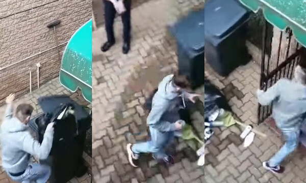 Πήγε να πετάξει τα σκουπίδια - Έπαθε σοκ μ' αυτό που βρήκε μέσα (video)