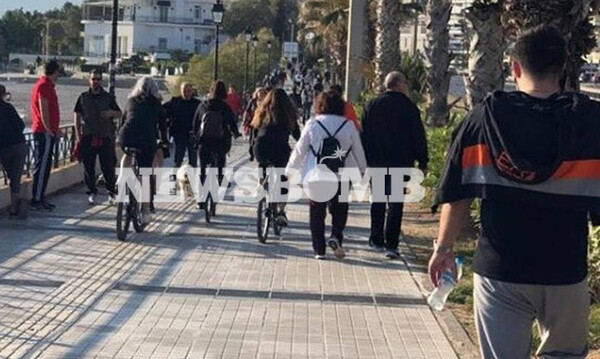 Ρεπορτάζ Newsbomb.gr: Ποια απαγόρευση; Δείτε τι γίνεται στο Φλοίσβο – Βόλτα στη λιακάδα οι Αθηναίοι