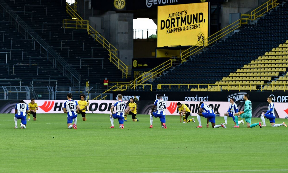Bundesliga: Μήνυμα για Φλόιντ και ρατσισμό στο Ντόρτμουντ-Χέρτα (video+photos)