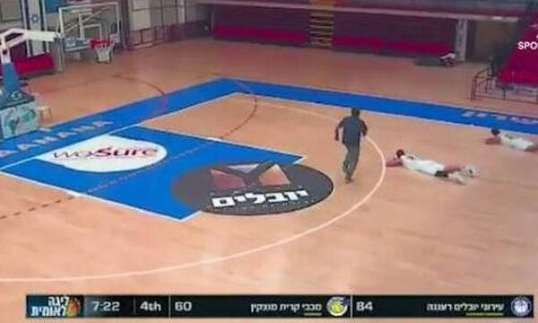 Σκηνές τρόμου σε αγώνα μπάσκετ - Σε καταφύγιο οι Έλληνες του Ισραήλ (video+photos)