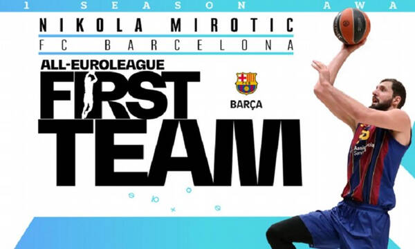 Euroleague: Στην καλύτερη 5άδα ο Μίροτιτς