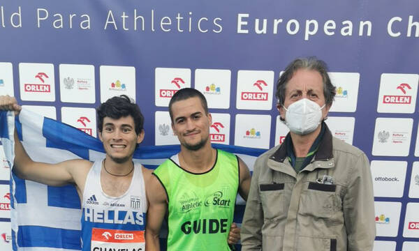 Πρωταθλητής Ευρώπης ο Γκαβέλας στα 100μ. Τ11 με guide τον Σωτήρη Γκαραγκάνη
