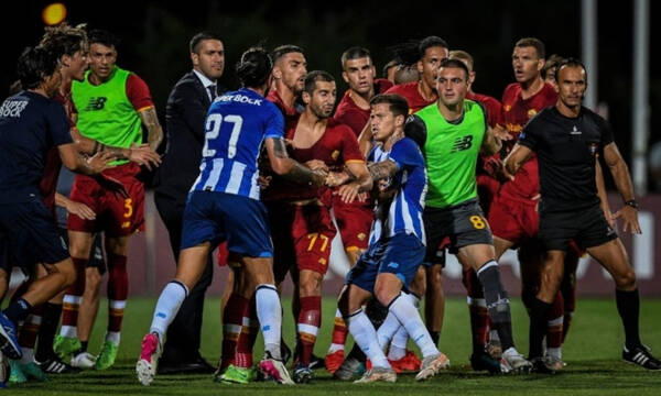 Χαμός με Πέπε, Μικιταριάν - Στα χέρια παίκτες της Πόρτο και της Ρόμα σε φιλικό! (video+photos)