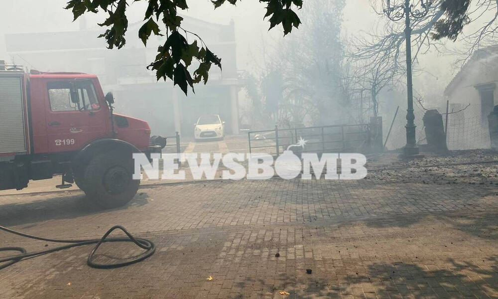 Φωτιά ΤΩΡΑ: Παραδόθηκε στις φλόγες το Κρυονέρι - Καίγονται σπίτια παντού στον οικισμό