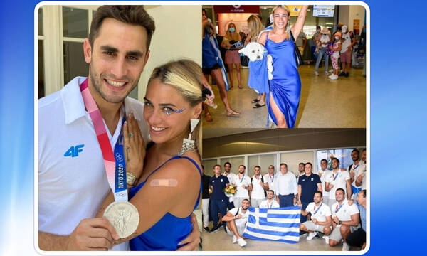 Επέστρεψε από Τόκιο η εθνική ομάδα πόλο - Το απίθανο look της Μεταξά στο αεροδρόμιο για τον Καπότση
