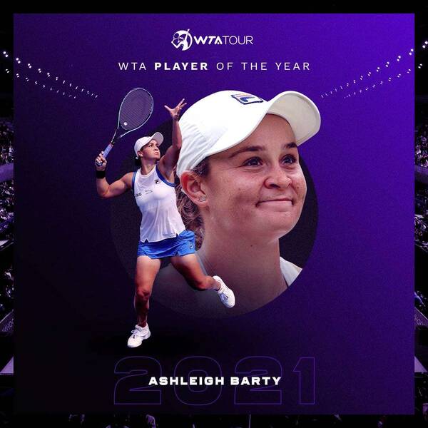 WTA: Κορυφαία αθλήτρια η Άσλεϊ Μπάρτι, καλύτερη νέα παίκτρια η Έμα Ραντουκάνου