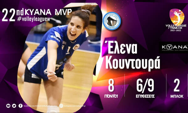 Volley League Γυναικών: Η Έλενα Κουντουρά MVP μετά τη νίκη της Λαμίας επί του ΠΑΟΚ 