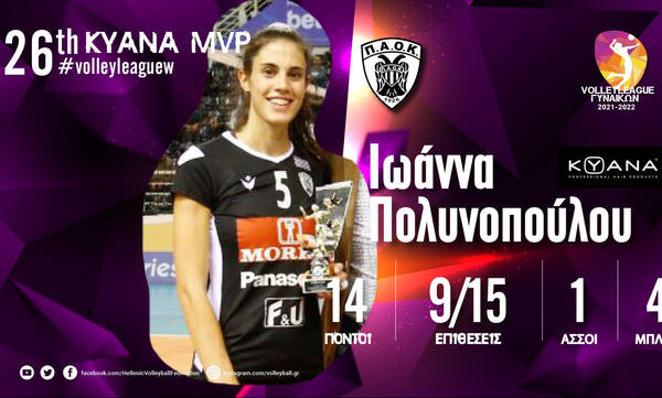 Volley League Γυναικών - ΠΑΟΚ, MVP η Πολυνοπούλου: «Έτοιμες να διεκδικήσουμε το πρωτάθλημα»