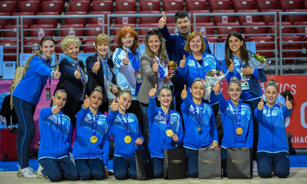 Ρυθμική γυμναστική: Παγκόσμιο χρυσό μετάλλιο μετά από 20 χρόνια για το ελληνικό ανσάμπλ