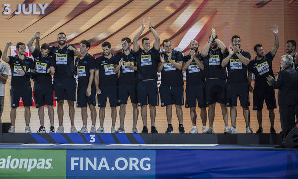 Παγκόσμιο Πρωτάθλημα Υγρού Στίβου: Η απονομή των χάλκινων μεταλλίων στην Εθνική Πόλο Ανδρών! (video)