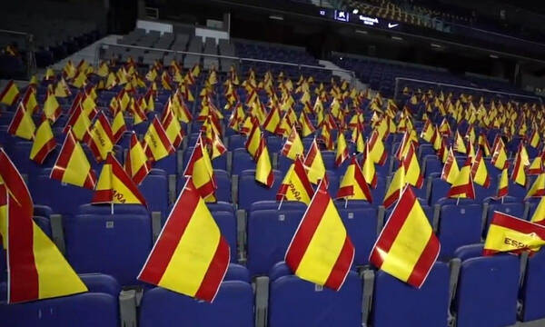 Ισπανία-Ελλάδα: Γέμισε ισπανικές σημαίες το Wizink Center (video)
