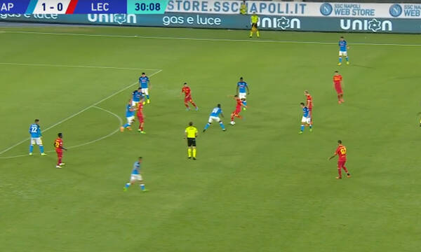Serie A: Απίστευτο γκολ στο Νάπολι-Λέτσε - Το έβαλε από το «σπίτι» του (video)