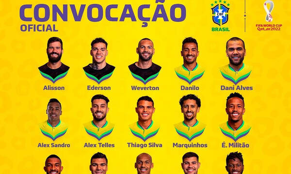 Μουντιάλ 2022: Με Νεϊμάρ και Άλβες, αλλά χωρίς Φιρμίνο η αποστολή της Βραζιλίας