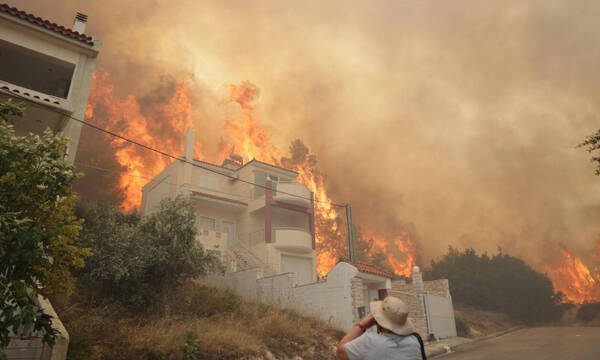 Φωτιά στη Φυλή: Στις φλόγες σπίτια, κάτοικοι παλεύουν με τα πύρινα μέτωπα | Σκληρές εικόνες